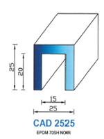 CAD2525B Profil EPDM <br /> 65 Shore <br /> Blanc<br />