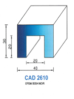 CAD2610N Profil EPDM <br /> 50 Shore <br /> Noir<br />