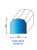 CAD2612N Profil EPDM 
 60  Shore 
 Noir