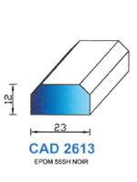 CAD2613N Profil EPDM <br /> 55 Shore <br /> Noir<br />