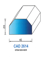 CAD2614N Profil EPDM <br /> 50 Shore <br /> Noir<br />