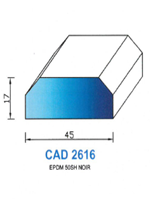 CAD2616N Profil EPDM <br /> 50 Shore <br /> Noir<br />