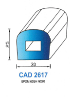 CAD2617N Profil EPDM 
 60 Shore 
 Noir