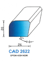 CAD2622N Profil EPDM <br /> 40 Shore <br /> Noir<br />