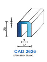 CAD2626B Profil EPDM 
 65 Shore 
 Blanc