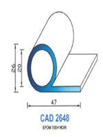 CAD2648N Profil EPDM 
 70 Shore 
 Noir