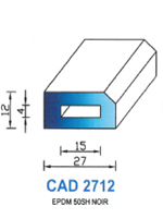 CAD2712N Profil EPDM <br /> 50 Shore <br /> Noir<br />