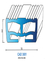 CAD3001G Profil EPDM <br /> 70 Shore <br /> Gris<br />