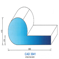 CAD3041N Profil EPDM <br /> 70  Shore <br /> Noir<br />