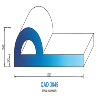 CAD3045N Profil EPDM <br /> 60 Shore <br /> Noir<br />