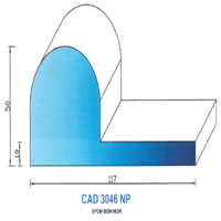 CAD3046NP Profil EPDM <br /> 65 Shore <br /> Noir Plein<br />