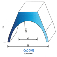 CAD3049N Profil EPDM <br /> 65 Shore <br /> Noir<br />