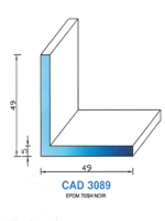 CAD3089N Profil EPDM <br /> 70 Shore <br /> Noir<br />