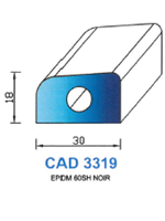 CAD3319N Profil EPDM <br /> 60 Shore <br /> Noir<br />