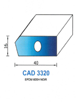 CAD3320N Profil EPDM <br /> 60  Shore <br /> Noir<br />