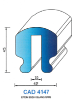 CAD4147B Profil EPDM <br /> 65 Shore <br /> Blanc<br />