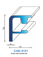 CAD4151N Profil EPDM <br /> 70  Shore <br /> Noir<br />