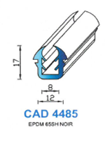 CAD4485N Profil EPDM <br /> 65 Shore <br /> Noir<br />