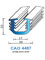 CAD4487N Profil EPDM <br /> 65 Shore <br /> Noir<br />