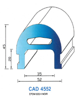 CAD4552N Profil EPDM <br /> 60 Shore <br /> Noir<br />