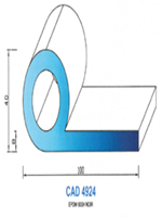 CAD4924N Profil EPDM <br /> 60  Shore <br /> Noir<br />