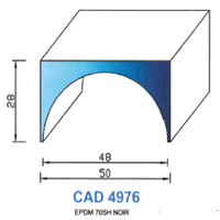 CAD4976N Profil EPDM <br /> 70 Shore <br /> Noir<br />