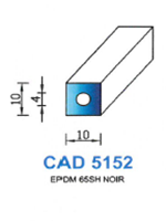 CAD5152N Profil EPDM <br /> 65 Shore <br /> Noir<br />