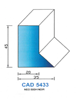 CAD5433N Profil NEO <br /> 50 Shore <br /> Noir<br />