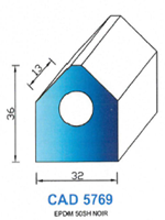 CAD5769N Profil EPDM <br /> 50 Shore <br /> Noir<br />