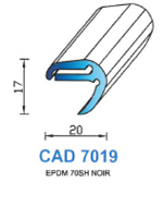 CAD7019N Profil EPDM <br /> 70 Shore <br /> Noir<br />