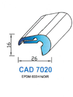 CAD7020N Profil EPDM <br /> 65 Shore <br /> Noir<br />