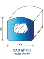 CADM1002N Profil Mousse EPDM 
 Noir