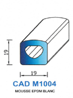 CADM1004B Profil Mousse EPDM 
 Blanc