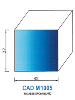 CADM1005B Profil Mousse EPDM 
 Blanc