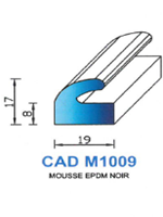 CADM1009N Profil Mousse EPDM <br /> Noir<br />