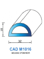 CADM1016N Profil Mousse EPDM 
 Noir