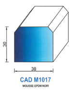 CADM1017N Profil Mousse EPDM <br /> Noir<br />