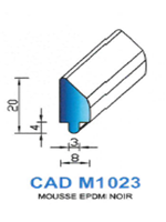 CADM1023N Profil Mousse EPDM 
 Noir