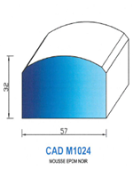 CADM1024N Profil Mousse EPDM 
 Noir