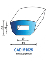 CADM1025N Profil Mousse EPDM <br /> Noir<br />