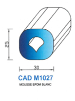 CADM1027B Profil Mousse EPDM <br /> Blanc<br />