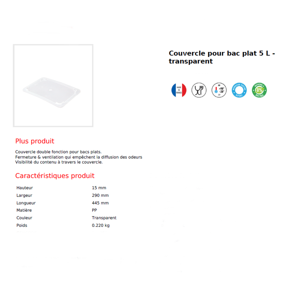 Couvercles pour BAC SUR CONSULTATION