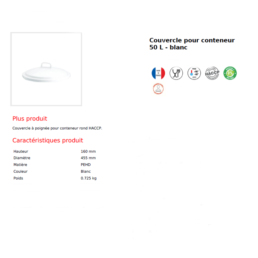 Couvercles pour container SUR CONSULTATION