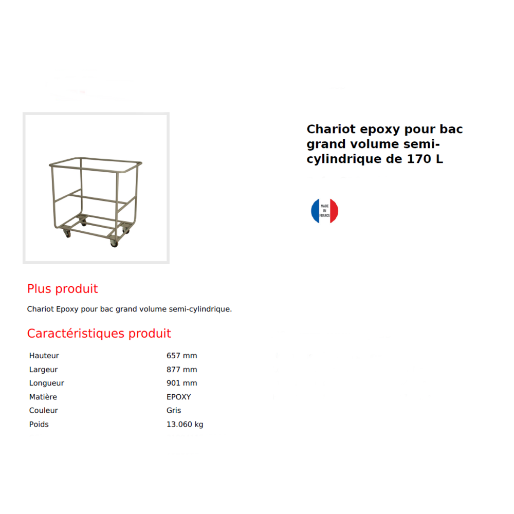 Chariot roulant pour pati�re SUR CONSULTATION